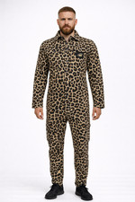 Leopard Print Tracksuit Mens Time Is Money Slim Fit 2Pcs Set Tops Bottom Jogging