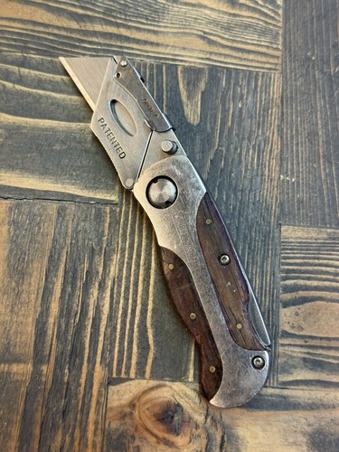 Vintage Craftsman Patented Folding Utility Box Cutter Knife Lockback Used (A)