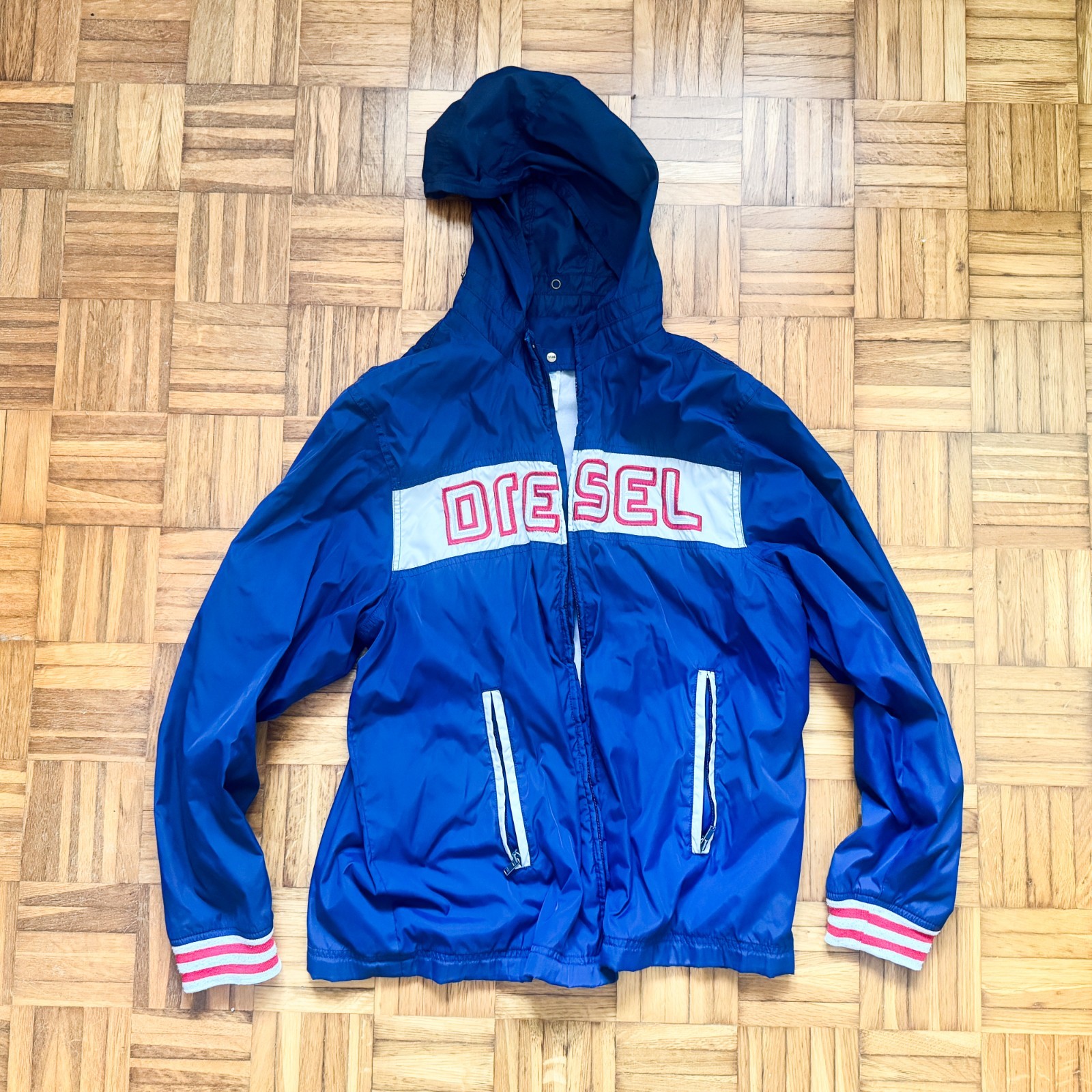 Giacca zip Diesel Vintage Taglia XXL Uomo Ragazzo con Cappuccio Anni 90
