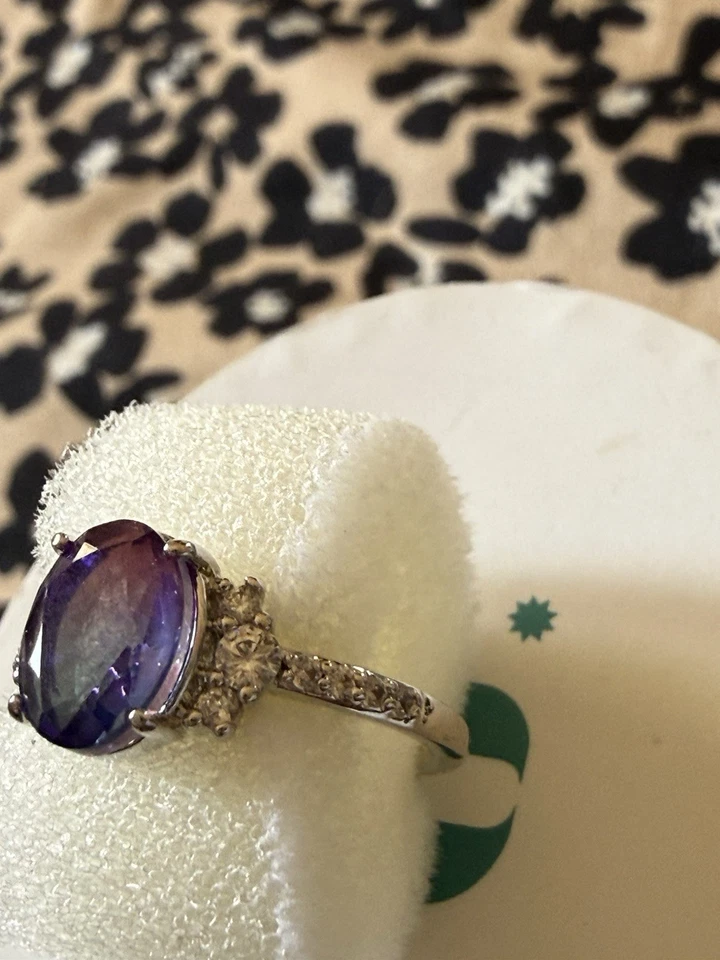 BP Cotton Candy Tourmaline And Rhodium plated Ring Size 7 - Image 3 of 3