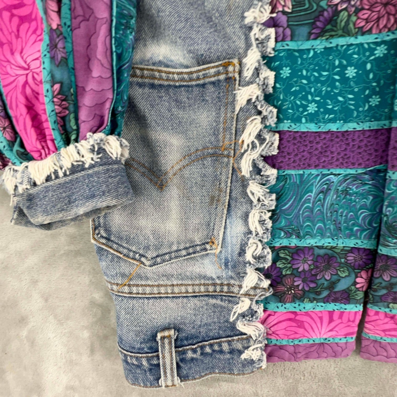 Vintage Levi's handmade Patchwork Boho Jacket Gua… - image 5