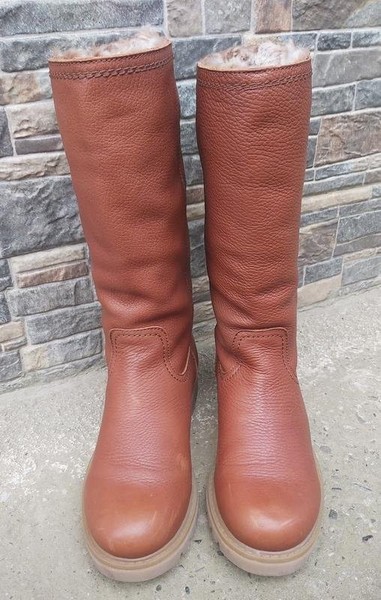 Women Panama Jack Boots Brown Leather 38 #49XD