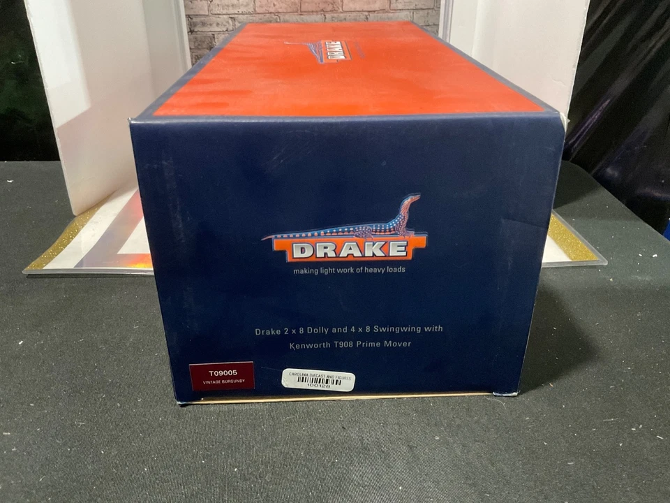 Remolque Drake Kenworth T908 1:50 TWH con carretilla draque 2X8, remolque oscilante 4x8 T09005 Foto 3 de 4