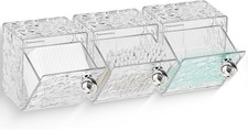Qtip Holder Dispenser, 3 Pack Wall Mounted Plastic Cotton Pad Holder, Cotton