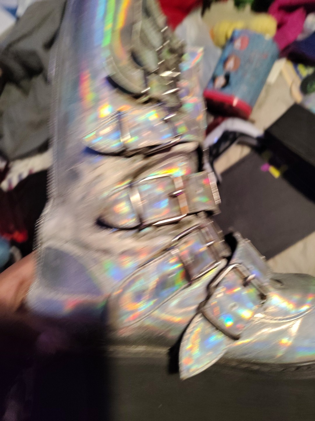 Rainbow Foil Platform Boots - image 2