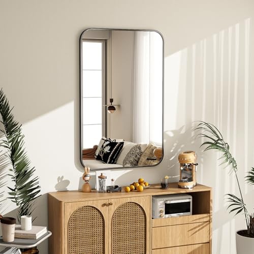 Riskioir 20x28 Inch Bathroom Mirror - Wall Mounted Vanity Mirror with Round