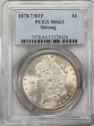 1878-P Morgan Dollar $1 PCGS MS63 7/8TF Philadelphia Silver One Coin STRONG!