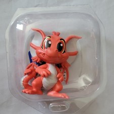 Neopets Red Draik Mini figure Animal with Virtual Prize