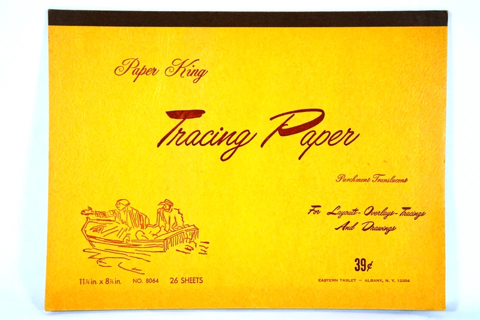 Almohadilla para bocetos y papel de calco Mid-Century Paper King Artist Eastern Tablet Albany Foto 3 de 4