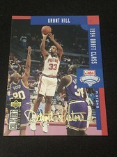 1994-95 UpperDeck CC Basketball GRANT HILL ROOKIE GOLD SIGNATURE, NM, Piston HOF
