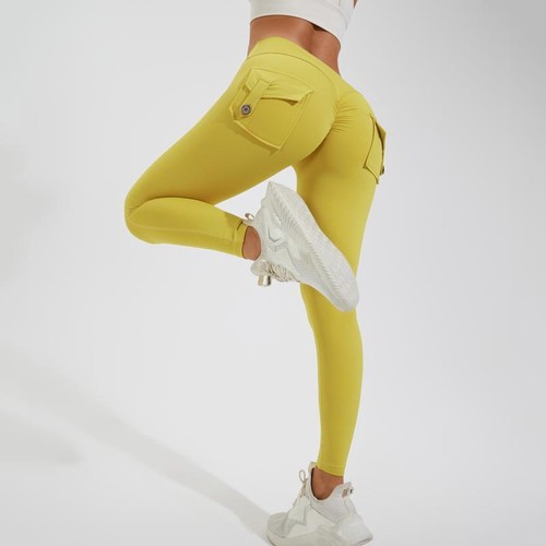 Style 2 Pockets Yoga Leggings Cargo Style Gym Women High Waist Pants for Workout