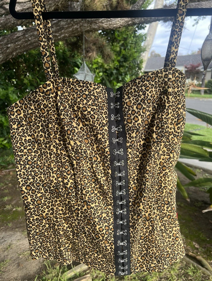 NWT Vintage Tripp Nyc Corset Leopard Top 3X (22/24)  Y2K 90's Goth Grunge