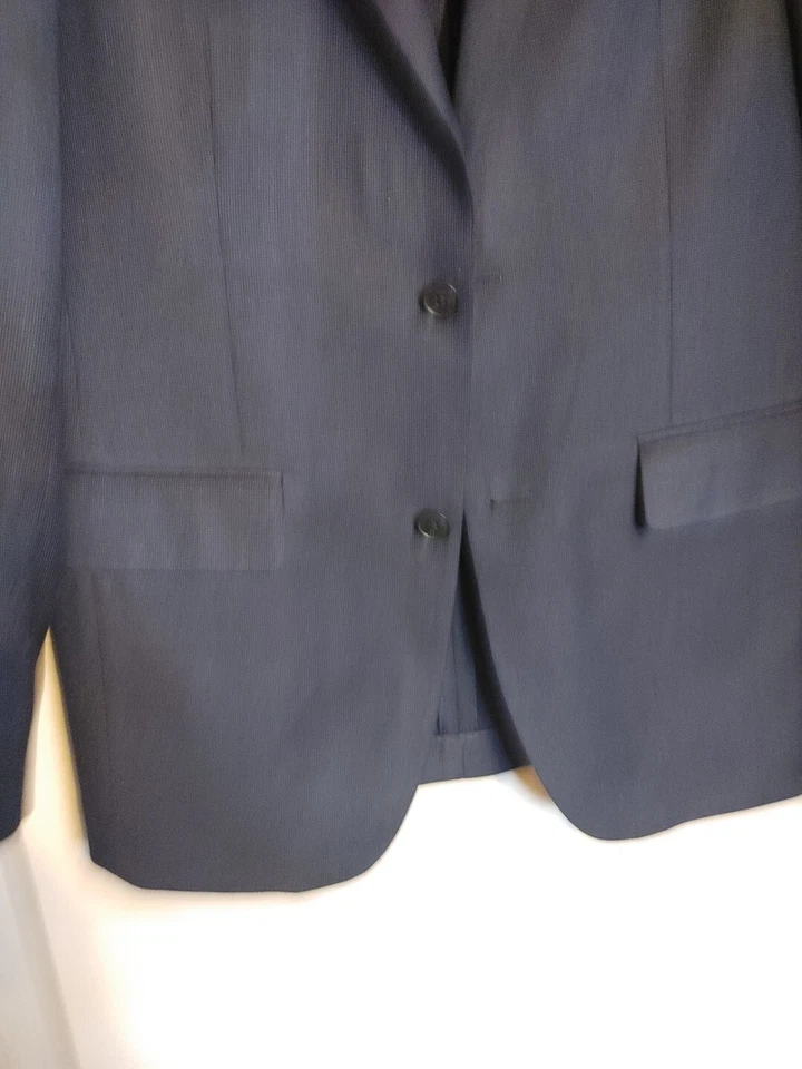 Blazer Traje Chaqueta Para Hombre Alfani Calce Ajustado 38R Manga Larga Azul Marino Muesca Lana Usado en Excelente Condición Foto 3 de 4