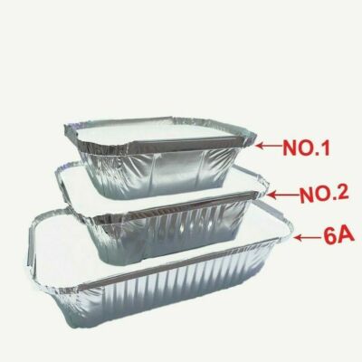 No6a Aluminium Foil Takeaway Containers With Lids - For Hot Food, Chinese, Indian Meals