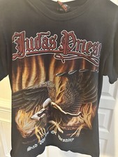 Small Judas Priest Band T-Shirt Sad Wings Of Destiny 2 Sided Rock & 25 x 17