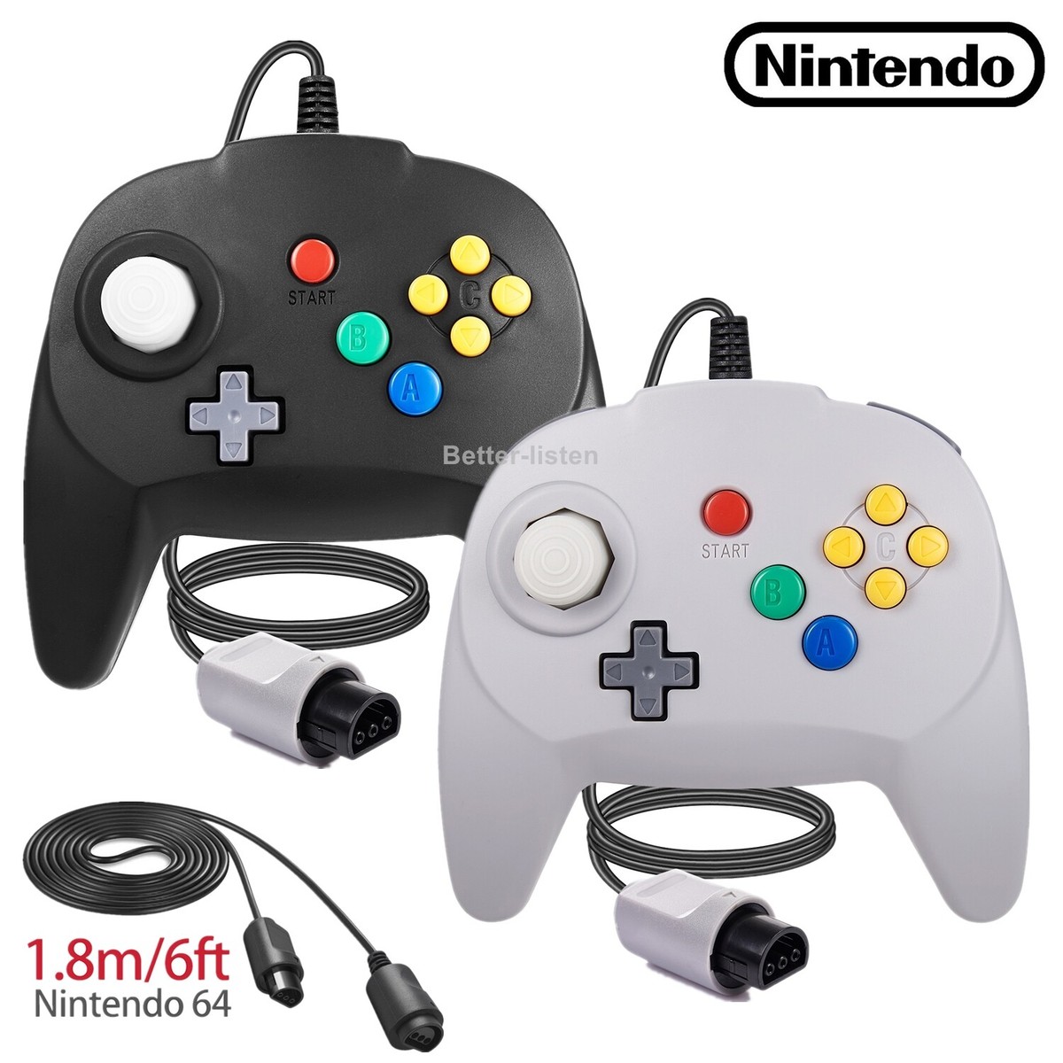1/2 New N64 Controller Gamepad Joystick For Nintendo 64 Console