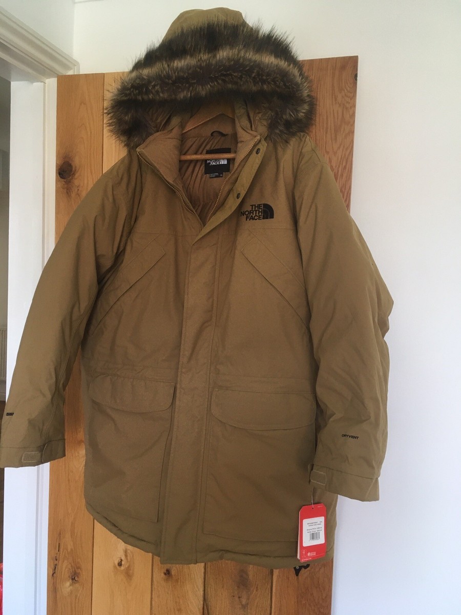 Mens North Face peak Fur parka Khaki sand Colour waterproof coat