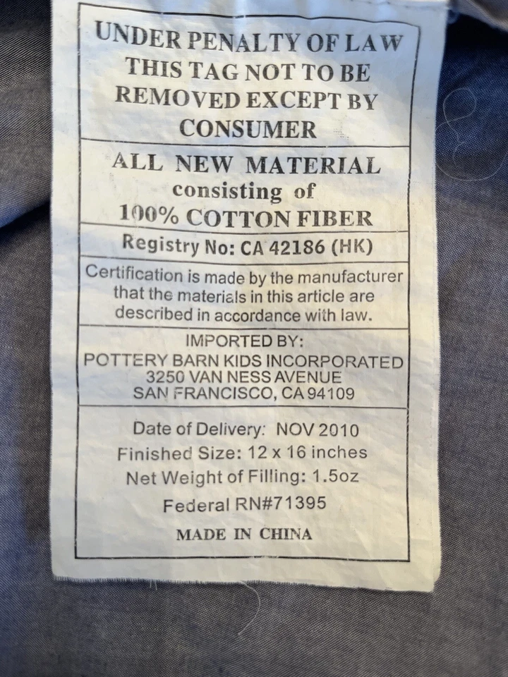 Pottery Barn Throw Pillow Cover Kids Football Red Blue Chambray Brown 12 X 16” - Image 4 of 4