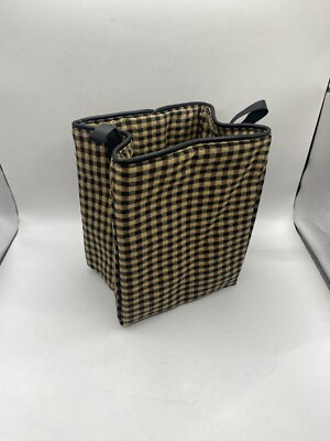 Longaberger Khaki Check Fabric Bin,  Size A (Small)