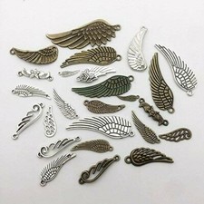 Angel Wing Charms Assorted Antiqued Silver Bronze Mixed Lot Jewelry Making 10pcs