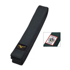 Mizuno JAPAN Judo gi Kuro Obi Black Belt IJF Official Patch Made in JAPAN New