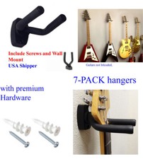 LOT of 7 Guitar Wall Hangers/Holders/Stands/Racks/Hooks, fits most Guitars, GRAK