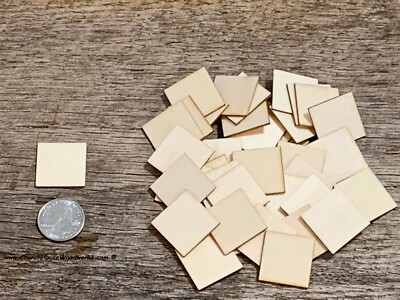 50 blank 1 inch wooden craft squares, DIY craft supplies one inch wood square