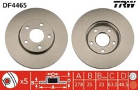 2X TRW DF4465 Bremsscheibe FüR Ford Volvo