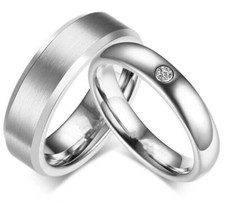 Fedi fedine fascia incisione Acciaio Coppia Uomo Donna Anello Fidanzamento