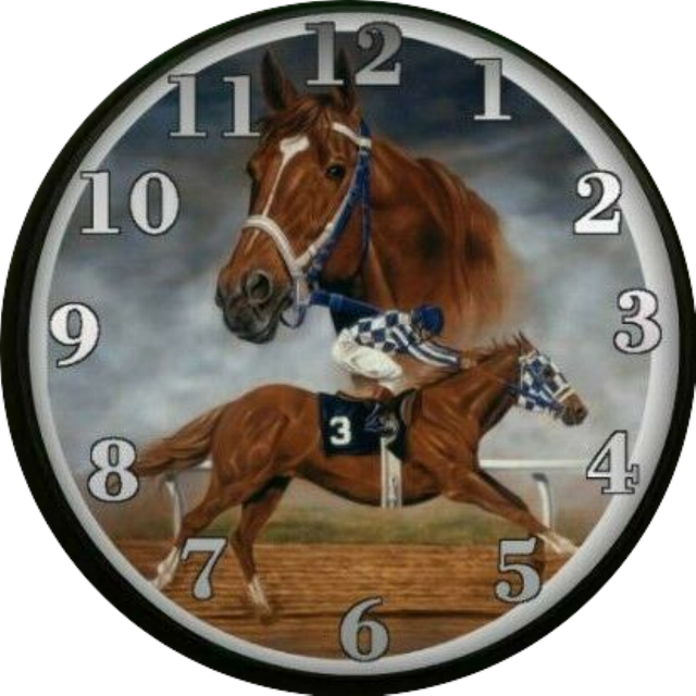 Horse Racing Clock Horses Race Tracks Jockeys Number Horses Kentucky