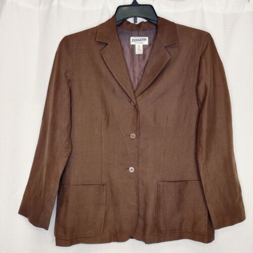 Vintage Pendleton Women's Blazer Size 10 Brown Ja… - image 1