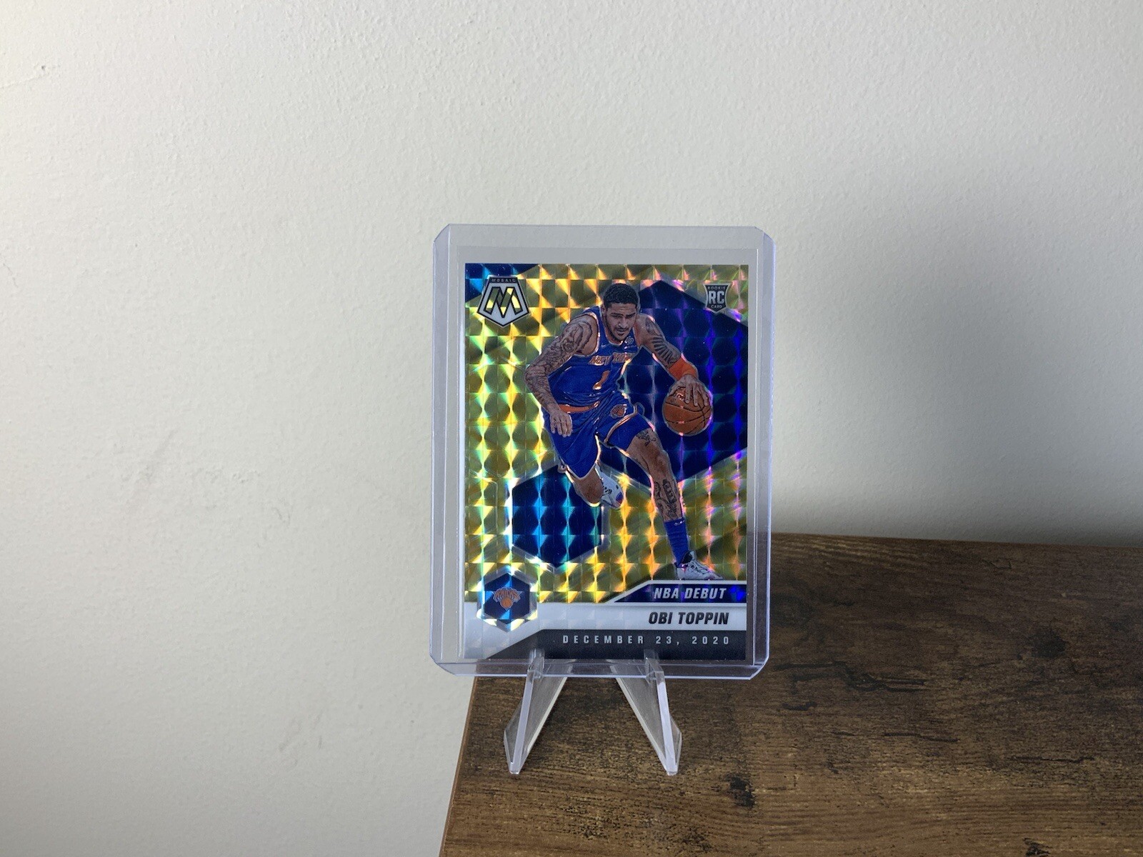 2020-21 Panini Mosaic NBA Debut Yellow Reactive Prizm #273 Obi Toppin Knicks