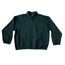 Chaps Ralph Lauren Jacket 2XL Forest Ranger Green Full Zip Logo Pockets