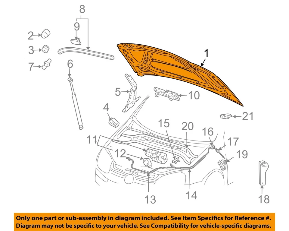 Used Hood fits: 2011 Volkswagen Eos  Grade A - Image 3 of 4