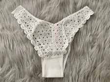 Victoria's Secret Brazilian Panty Dream Angels White Eyelet & Mesh Back S M L XL