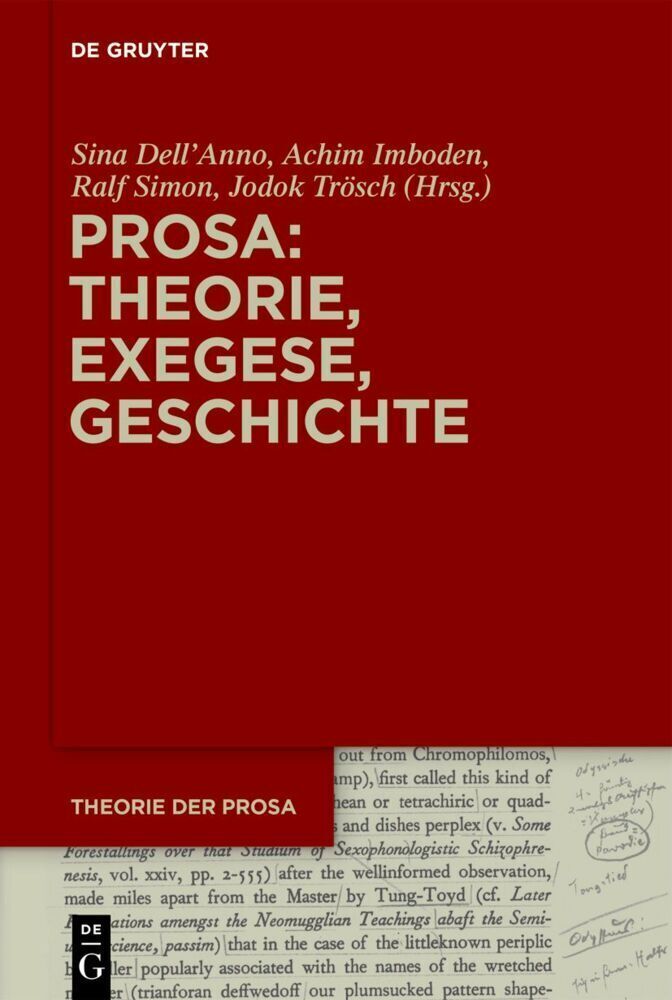 Thumbnail - Sina Dell'anno (u. A.) | Prosa: Theorie, Exegese, Geschichte | Buch |