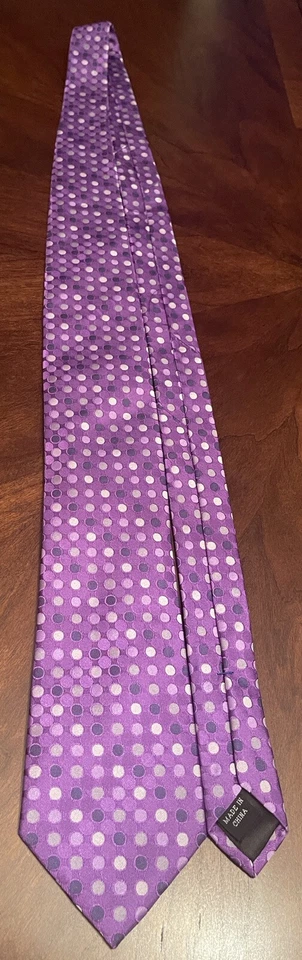 Kenneth Cole Reaction 紫色灰色 100% 真丝男式领带中国制造 — 第 3/4 张图片