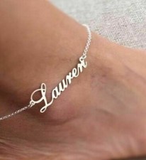 Personalized Anklet Bracelet Stainless Steel Foot Name Custom Chain Jewelry Cute