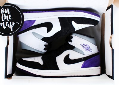 Nike Air Jordan 1 Retro Mid SE Varsity Purple Black White UK 13 US