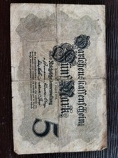 5 Mark Geldschein  Darlehenskassenschein 1914 Banknote