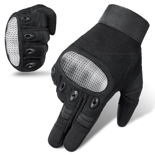 Leather Motorcycle Motocross Full Finger Gloves Moto Driving Touch Screen USA - 第 1/13 張圖片