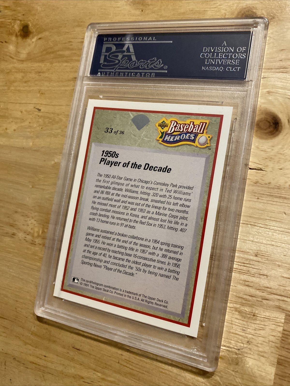 Ted Williams PSA 8 Vintage Baseball Card 1992 Upper Deck Boston Red Sox MLB HOF view 11