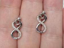 Marsala Sterling Silver Diamond Mother And Child Stud Earrings 2.7g 13-I1154