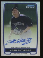 Josh Rutledge 2012 Bowman Chrome Prospect Auto Refractor #/500 - Rockies/Red Sox