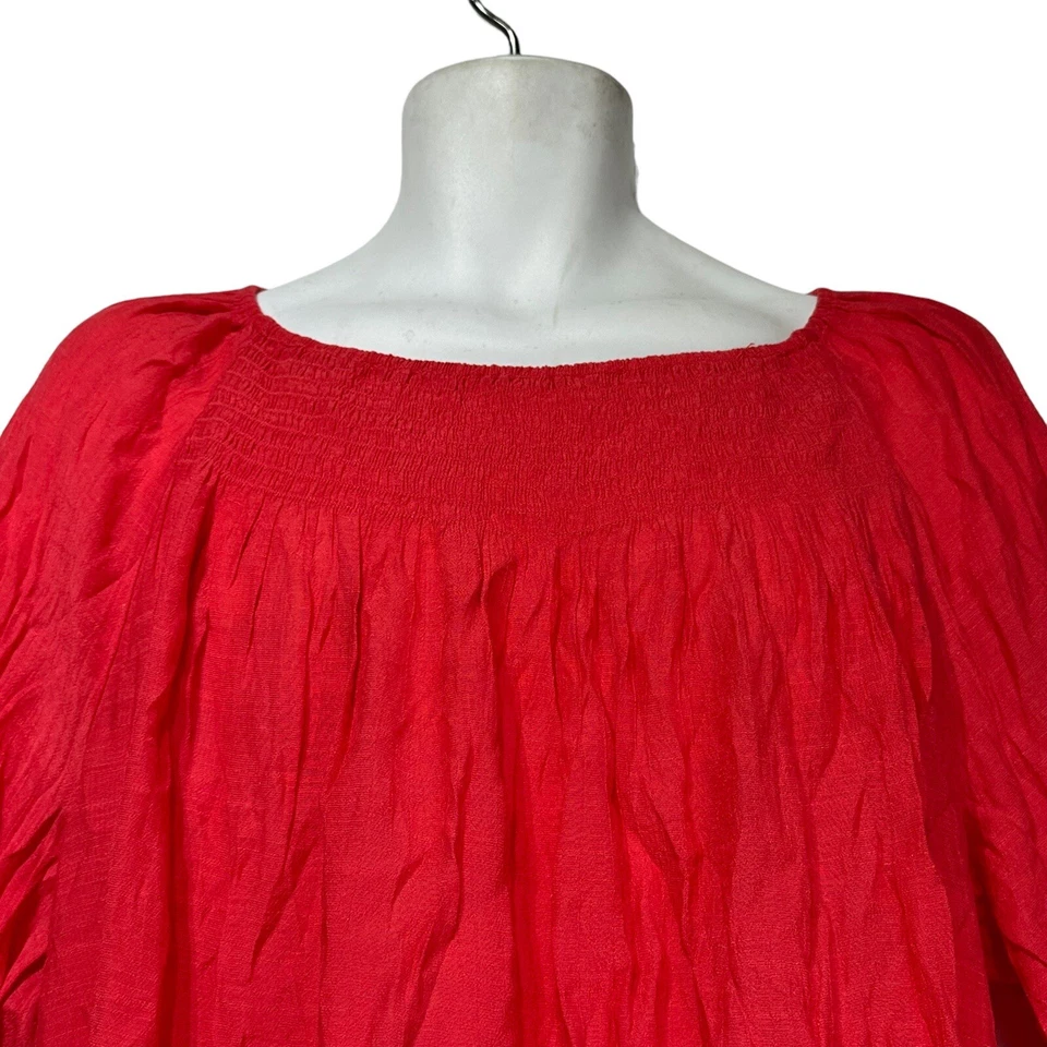 avenue smocked bell sleeve crinkle blouse plus size Women’s Plus Size 18/20 - Image 3 of 4