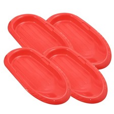 Superio 36" Red Toboggan Snow Sled for Kids, Durable Plastic Slider 4 Pack