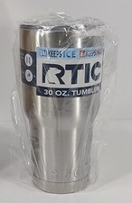Taza de viaje aislada NIP RTIC plata acero inoxidable 30 oz vaso con tapa