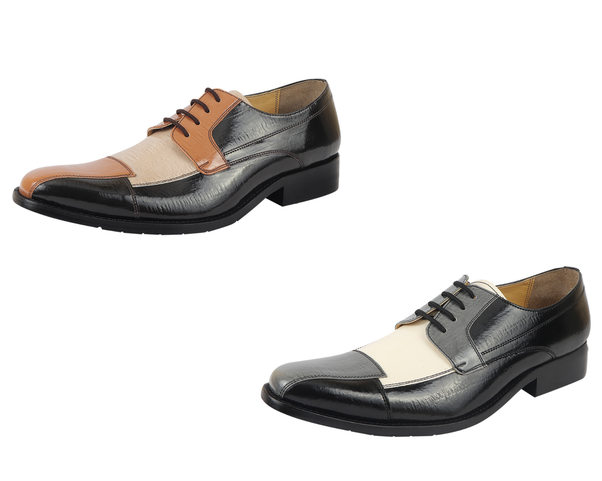 LIBERTYZENO Mens Genuine Leather multicolor EEL Print Formal 