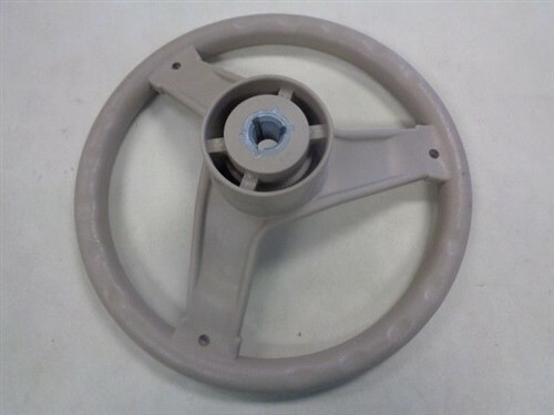 STEERING WHEEL 3/4" TAPERED KEY WAY TAN PLASTIC 13 1/2" MARINE BOAT - Picture 10 of 12