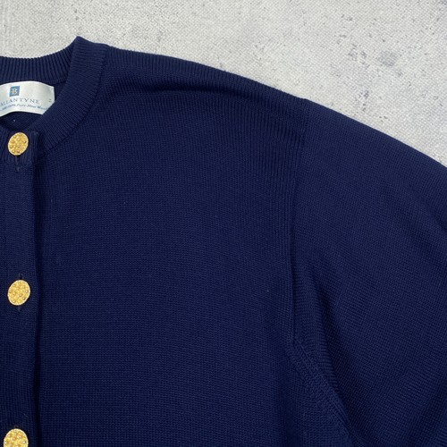 Ballantyne Gold Button Cardigan Navy Blue Wool Knit Jumper Pullover Size 42 - 第 5/18 張圖片